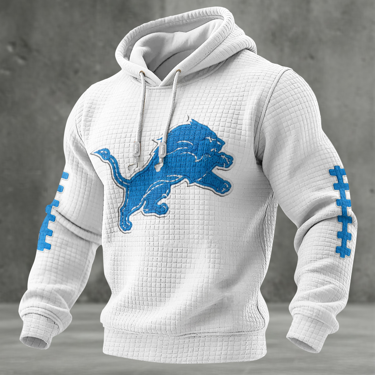 Detroit Lions Waffle Texture Strike Hoodie PLLF9Q