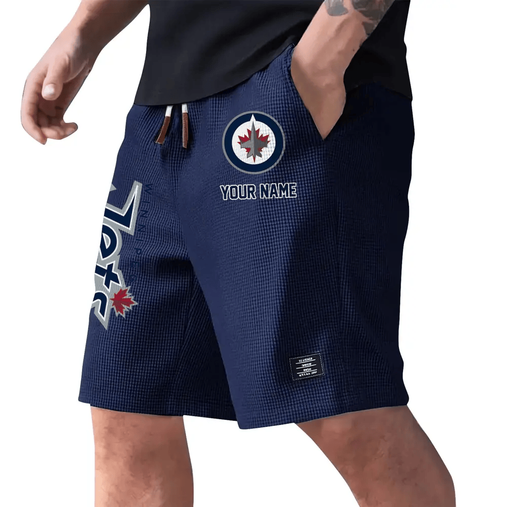 Winnipeg Jets Waffle Knit Drawstring Casual Shorts PWZLQS