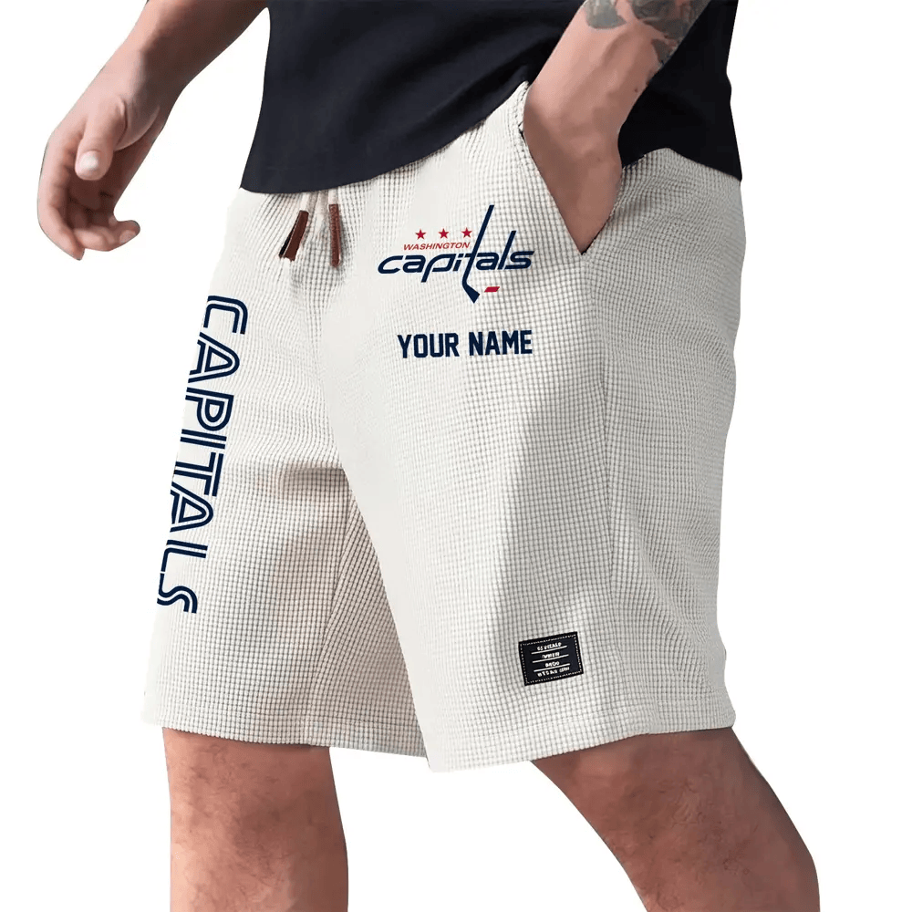 Washington Capitals Waffle Knit Drawstring Casual Shorts PRQXVM