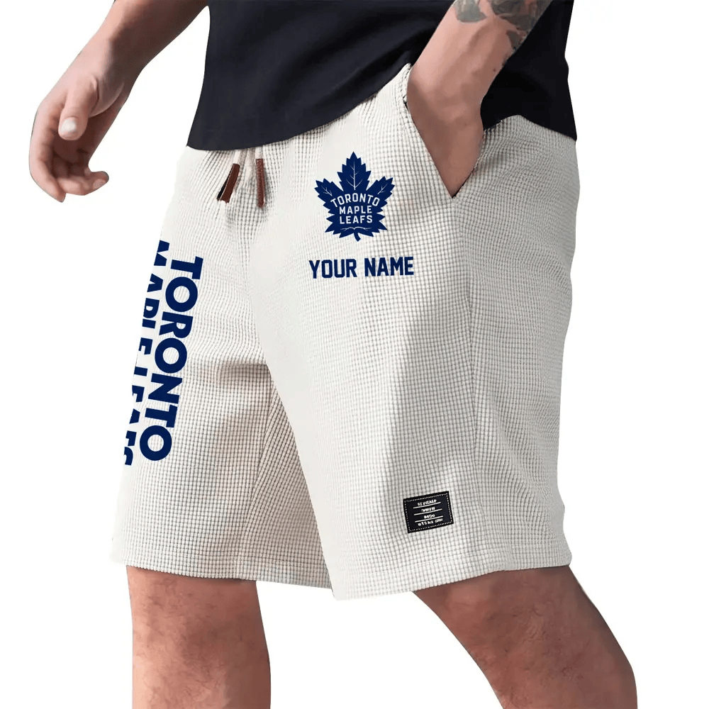 Toronto Maple Leafs Waffle Knit Drawstring Casual Shorts PEE8DR