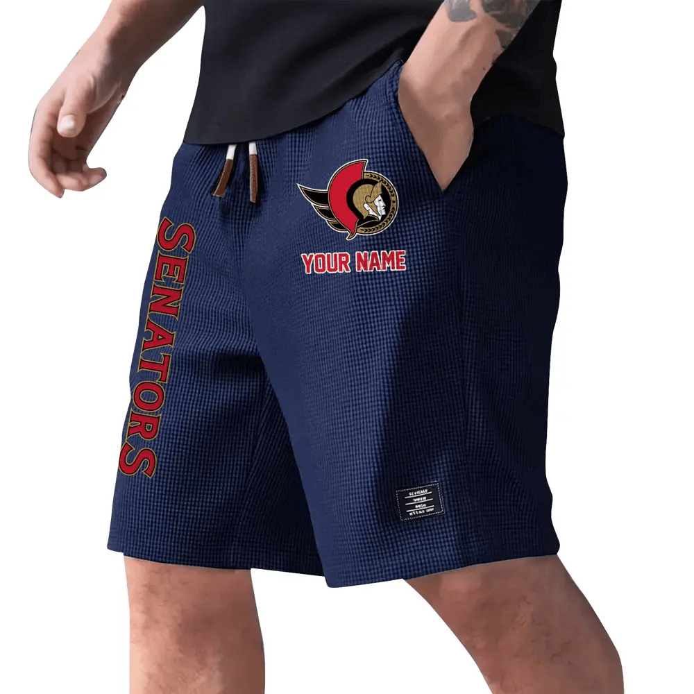 Ottawa Senators Waffle Knit Drawstring Casual Shorts P65J4C