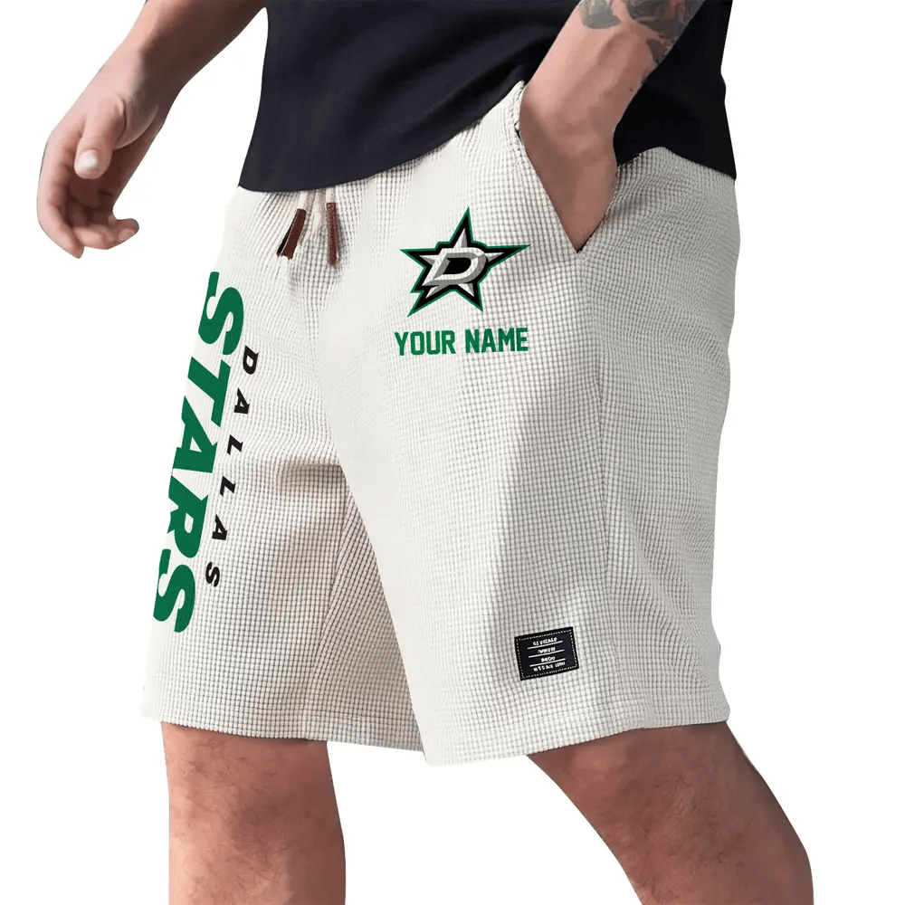 Dallas Stars Waffle Knit Drawstring Casual Shorts PDZ782