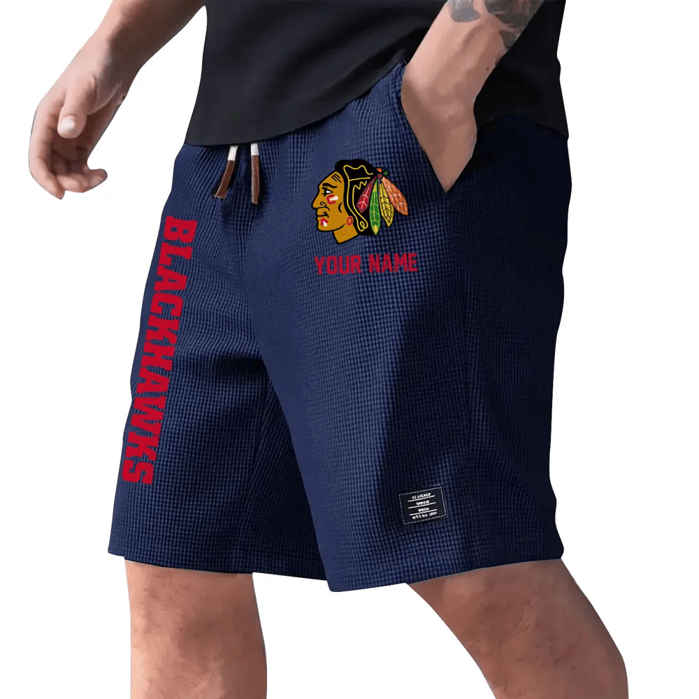 Chicago Blackhawks Waffle Knit Drawstring Casual Shorts P9XHDS