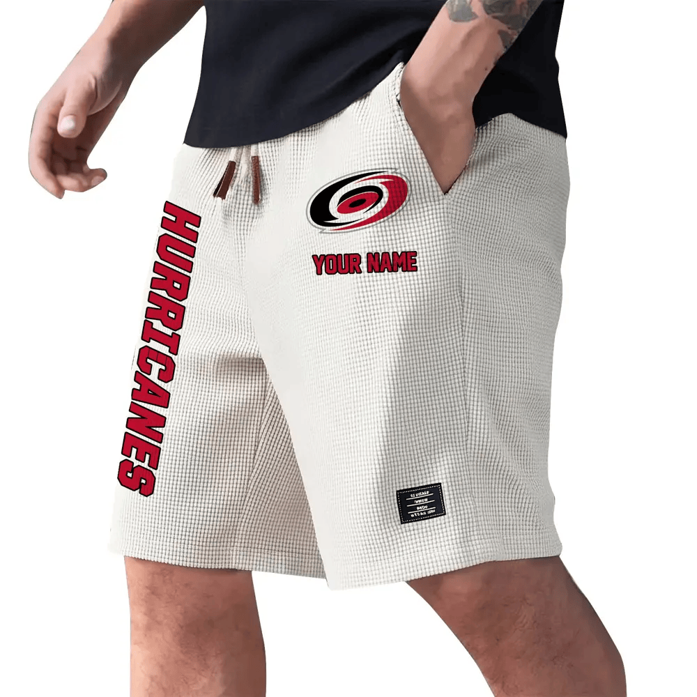 Carolina Hurricanes Waffle Knit Drawstring Casual Shorts P9JTG9