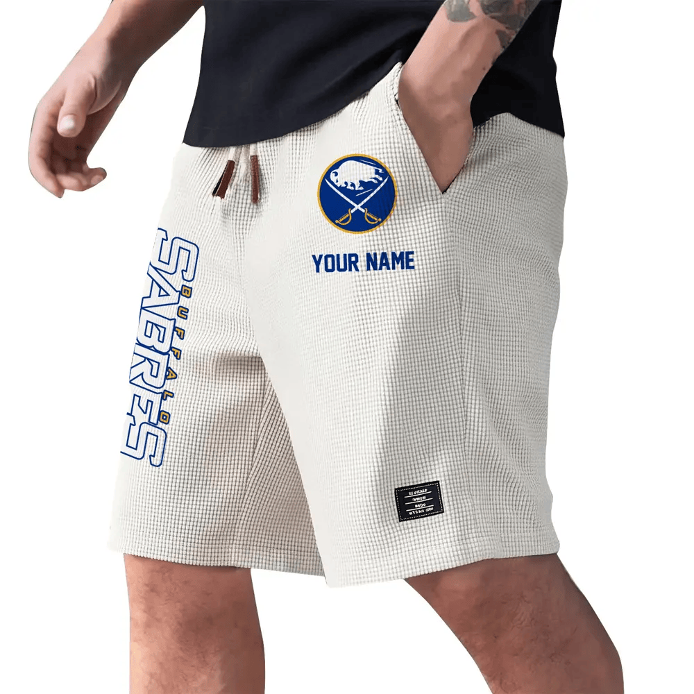 Buffalo Sabres Waffle Knit Drawstring Casual Shorts PNSFQY