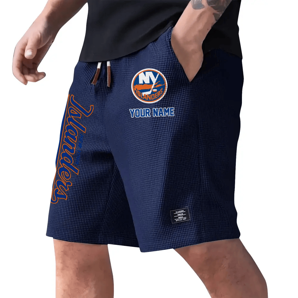 New York Islanders Waffle Knit Drawstring Casual Shorts P9MT9R