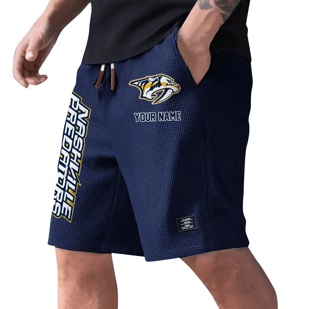 Nashville Predators Waffle Knit Drawstring Casual Shorts PE7CQJ