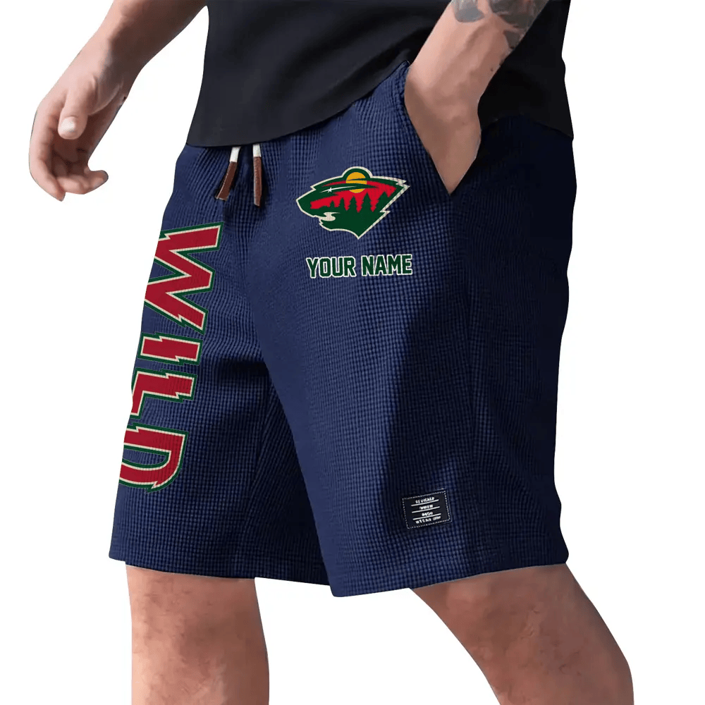 Minnesota Wild Waffle Knit Drawstring Casual Shorts PPDP36
