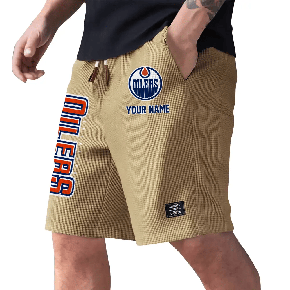 Edmonton Oilers Waffle Knit Drawstring Casual Shorts PN4R7W