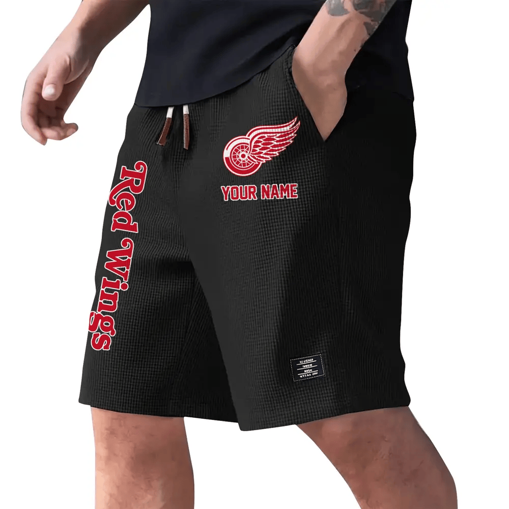 Detroit Red Wings Waffle Knit Drawstring Casual Shorts PB8QCM