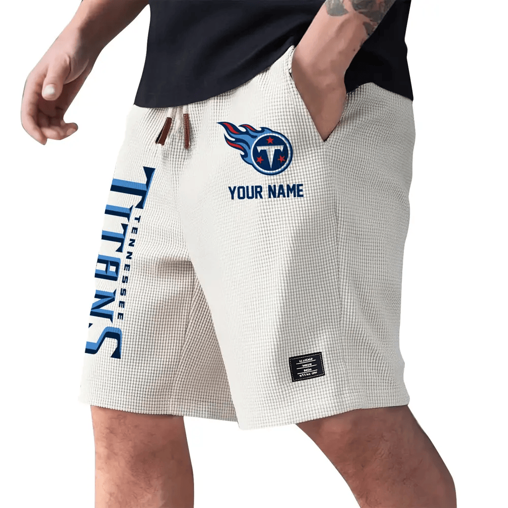 Tennessee Titans Waffle Knit Drawstring Casual Shorts PLD4M5
