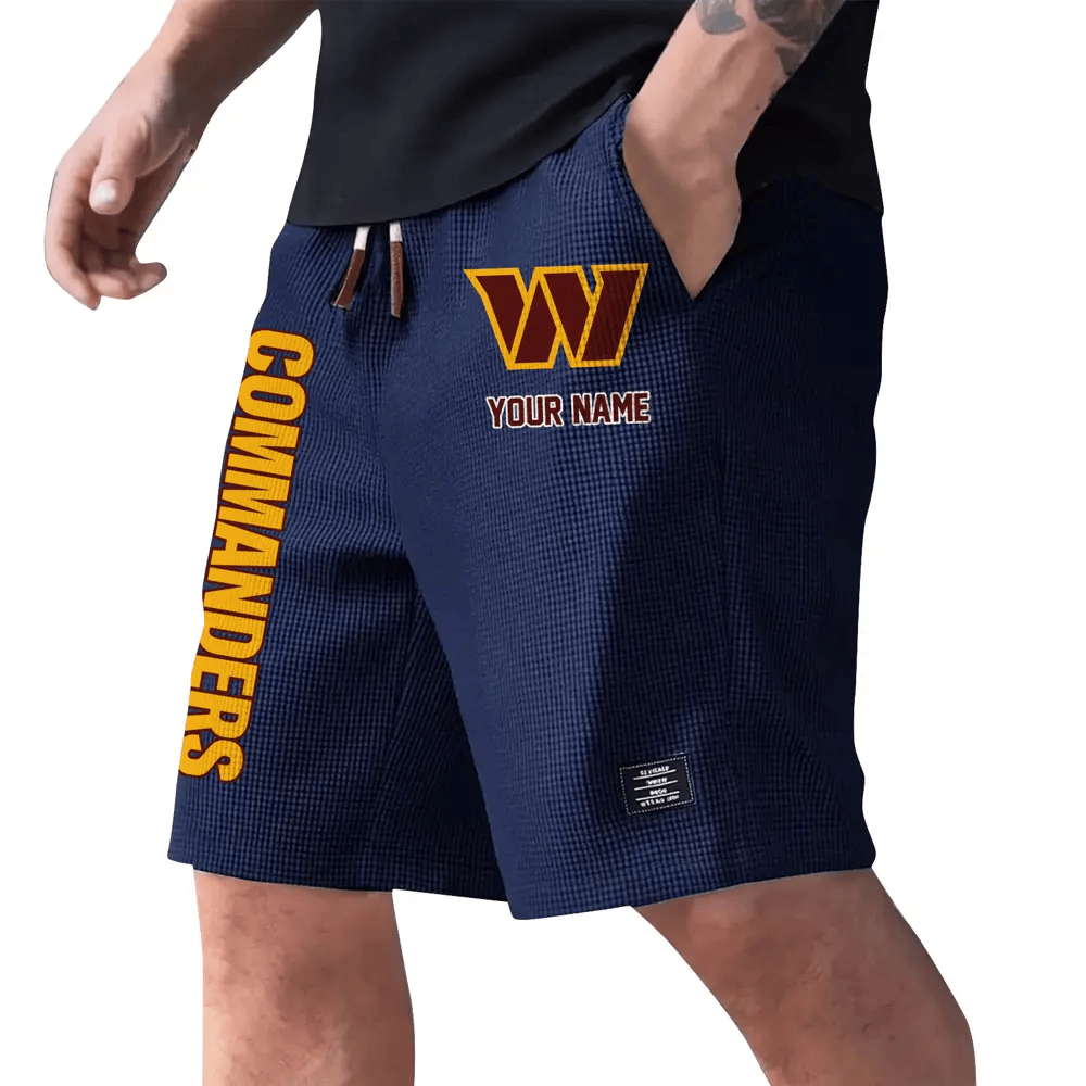 Washington Commanders Waffle Knit Drawstring Casual Shorts PGCVE9