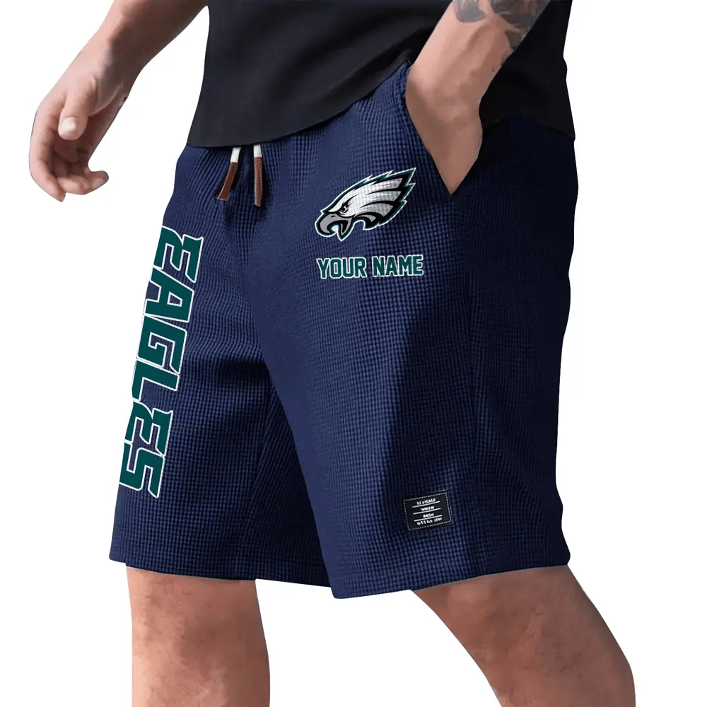 Philadelphia Eagles Waffle Knit Drawstring Casual Shorts P8TFNF