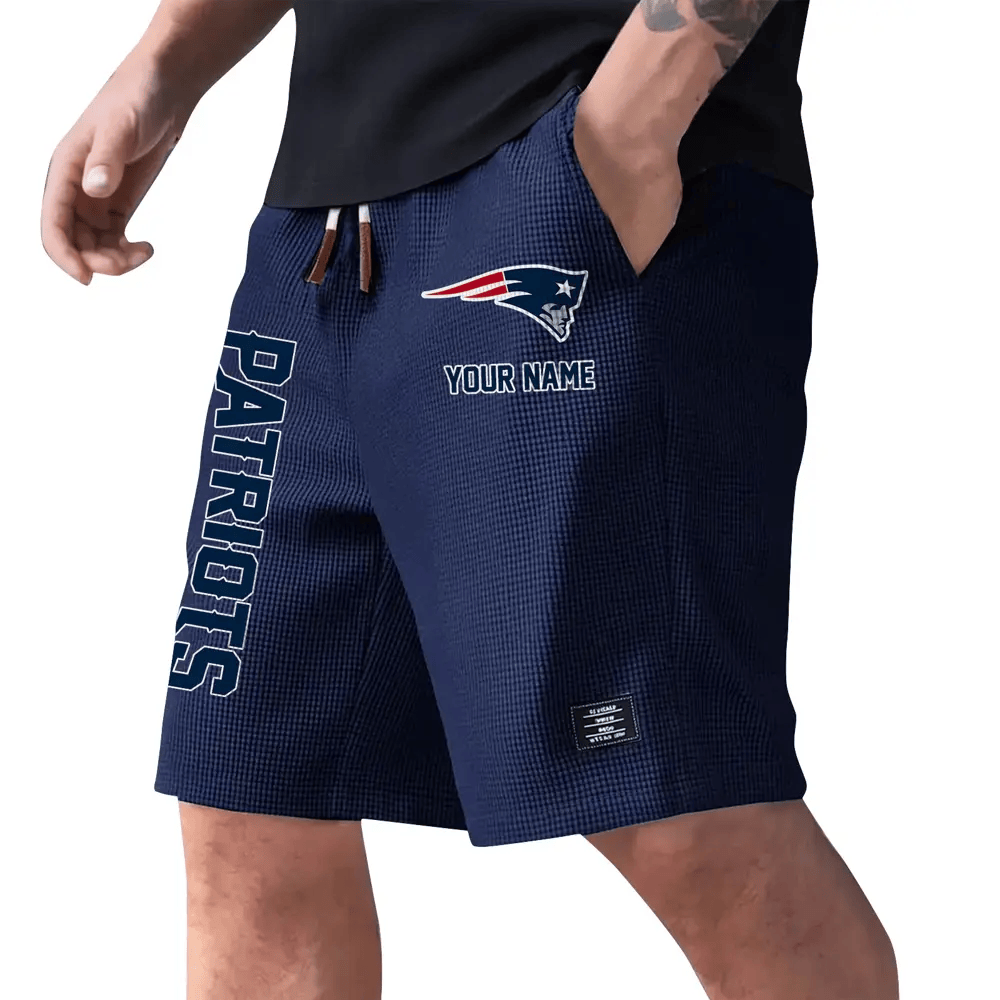 New England Patriots Waffle Knit Drawstring Casual Shorts P7BD8N