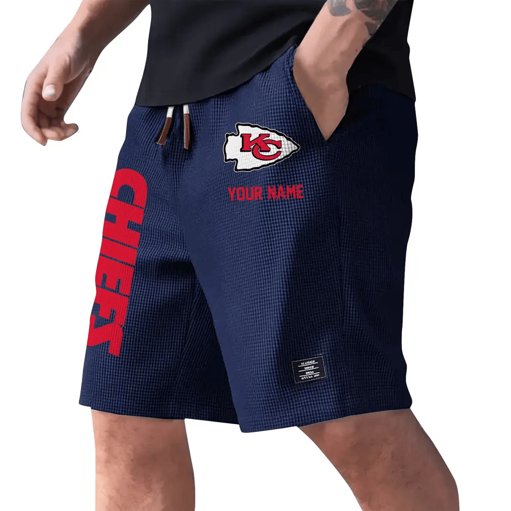 Kansas City Chiefs Waffle Knit Drawstring Casual Shorts P9HDGR