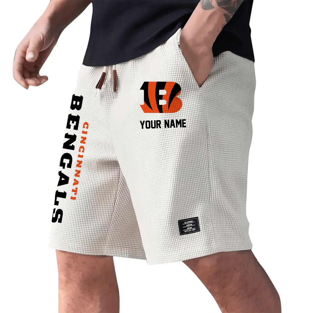 Cincinnati Bengals Waffle Knit Drawstring Casual Shorts PBZFG6