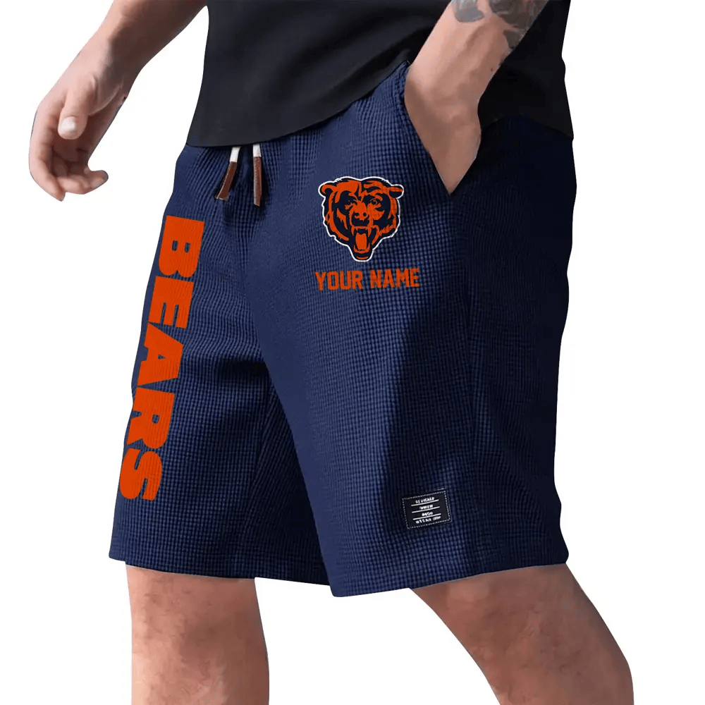 Chicago Bears Waffle Knit Drawstring Casual Shorts PVSNT8