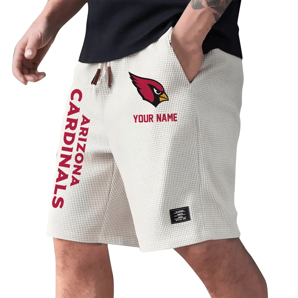 Arizona Cardinals Waffle Knit Drawstring Casual Shorts PS8YTN