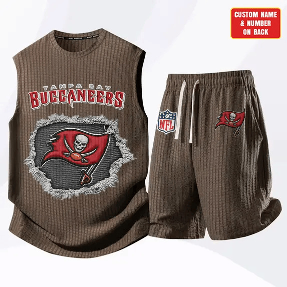 Tampa Bay Buccaneers Waffle Knit Sleeveless Shorts Set PWMYPJ