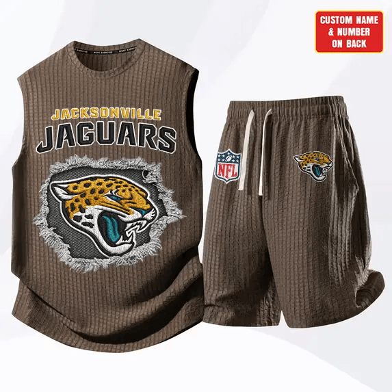 Jacksonville Jaguars Waffle Knit Sleeveless Shorts Set PZSJMT