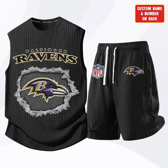 Buffalo Bills Waffle Knit Sleeveless Shorts Set PVNSKT