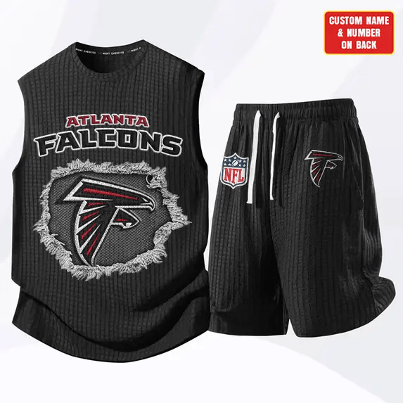 Atlanta Falcons Waffle Knit Sleeveless Shorts Set PJPTD3