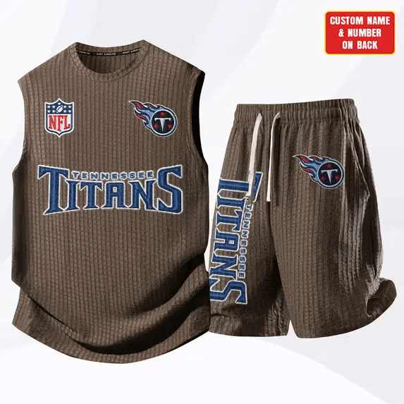Tennessee Titans Waffle Knit Sleeveless Shorts Set P42MYP