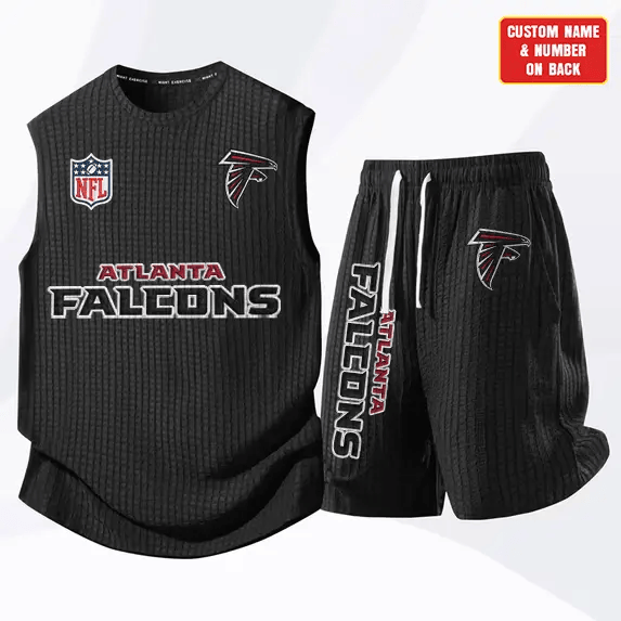Atlanta Falcons Waffle Knit Sleeveless Shorts Set P3HEFS