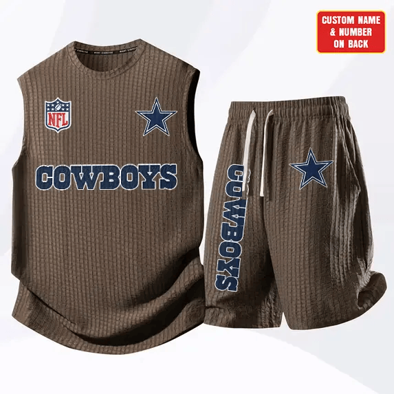 Dallas Cowboys Waffle Knit Sleeveless Shorts Set PYY5EX
