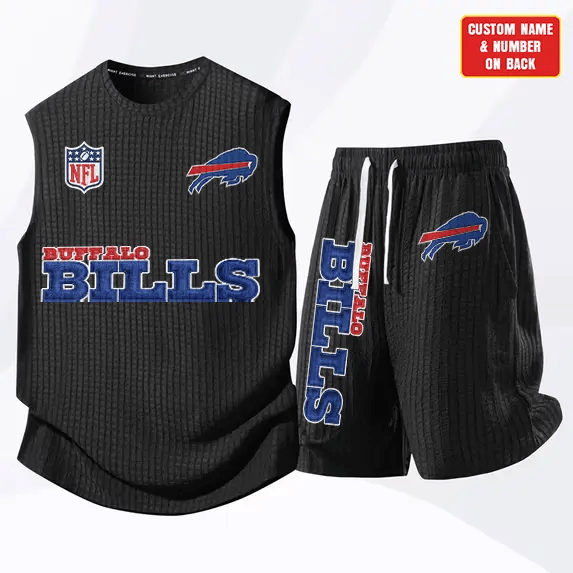 Buffalo Bills Waffle Knit Sleeveless Shorts Set PN3R8R