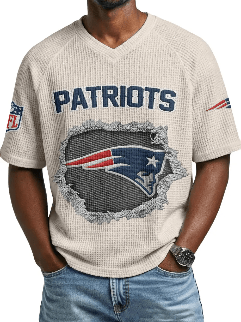 New England Patriots Men’s Waffle V-neck T-shirt PWSGJ6