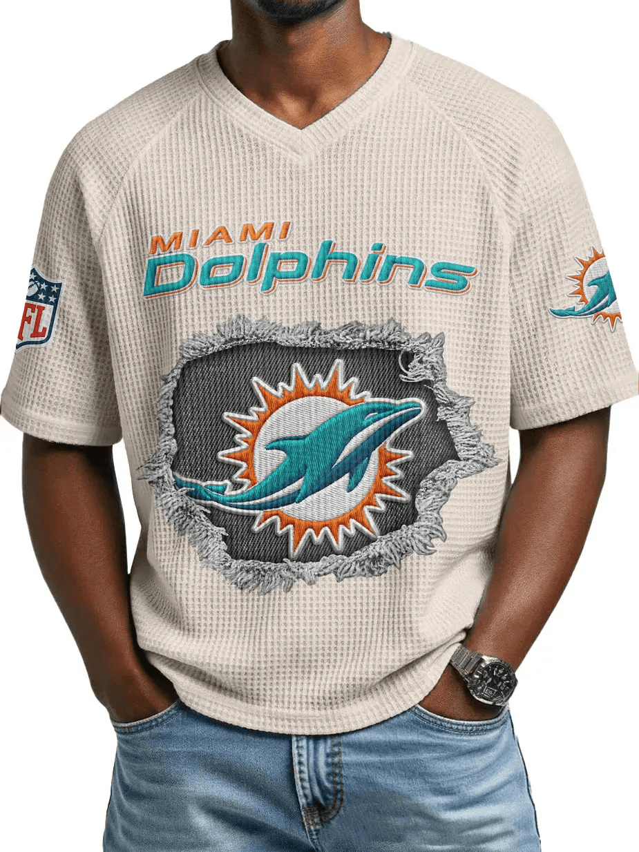 Miami Dolphins Men’s Waffle V-neck T-shirt PT2582