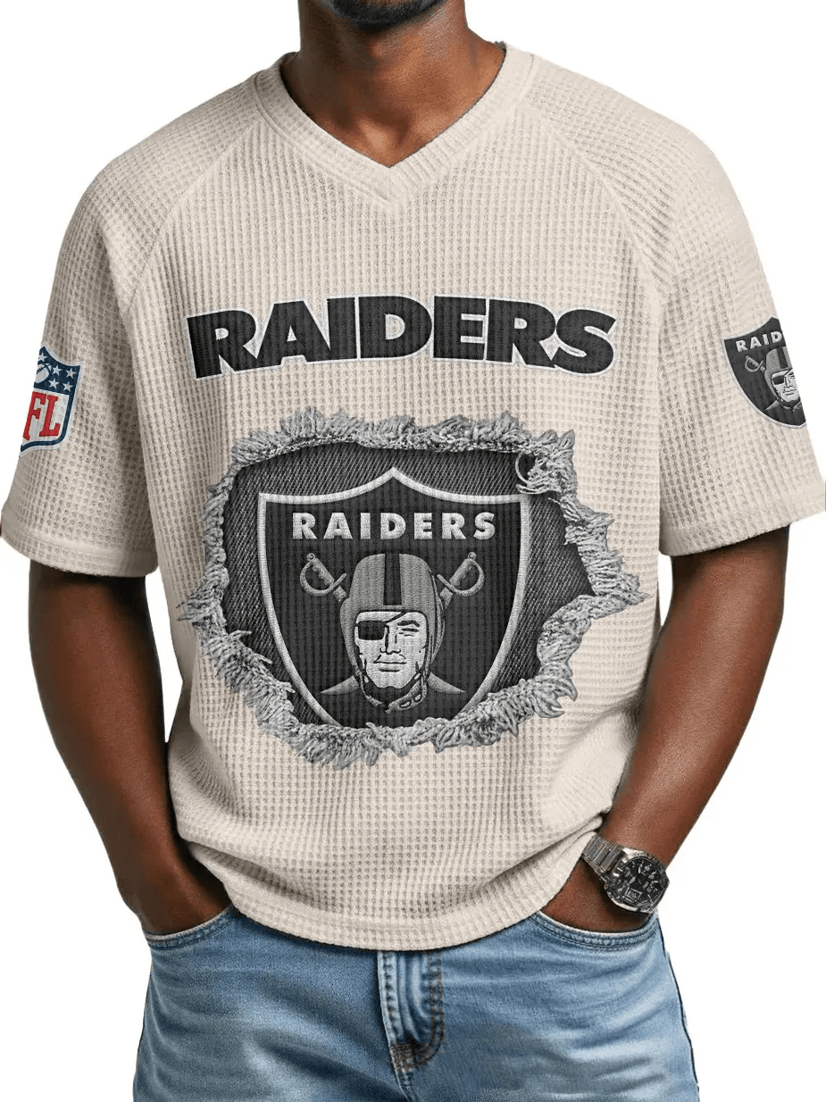 Las Vegas Raiders Men’s Waffle V-neck T-shirt P26UFH