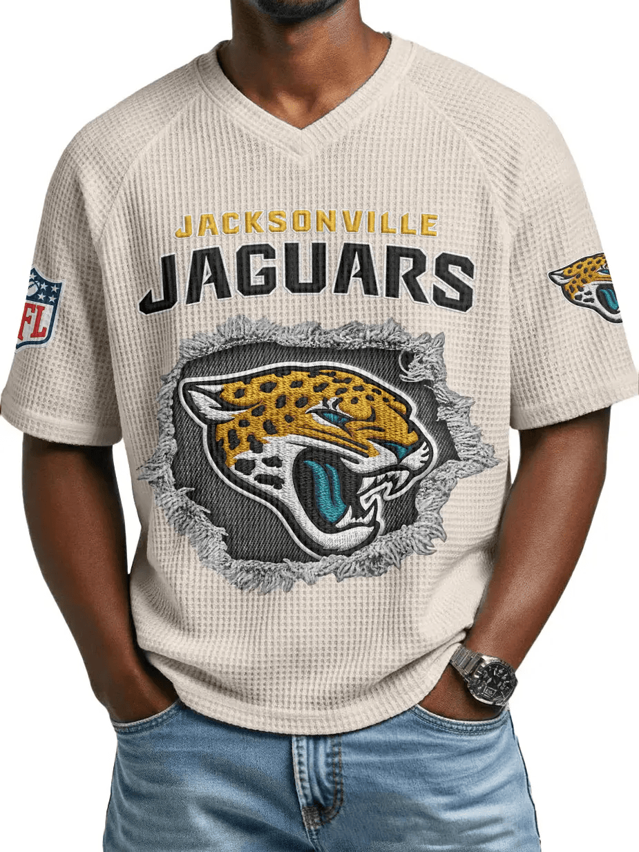 Jacksonville Jaguars Men’s Waffle V-neck T-shirt PZ3LK3