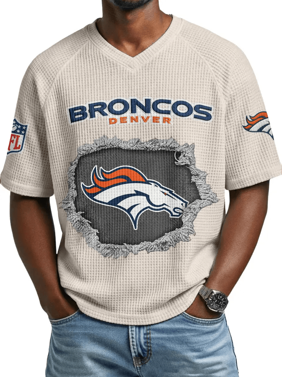 Denver Broncos Men’s Waffle V-neck T-shirt PSUP4D