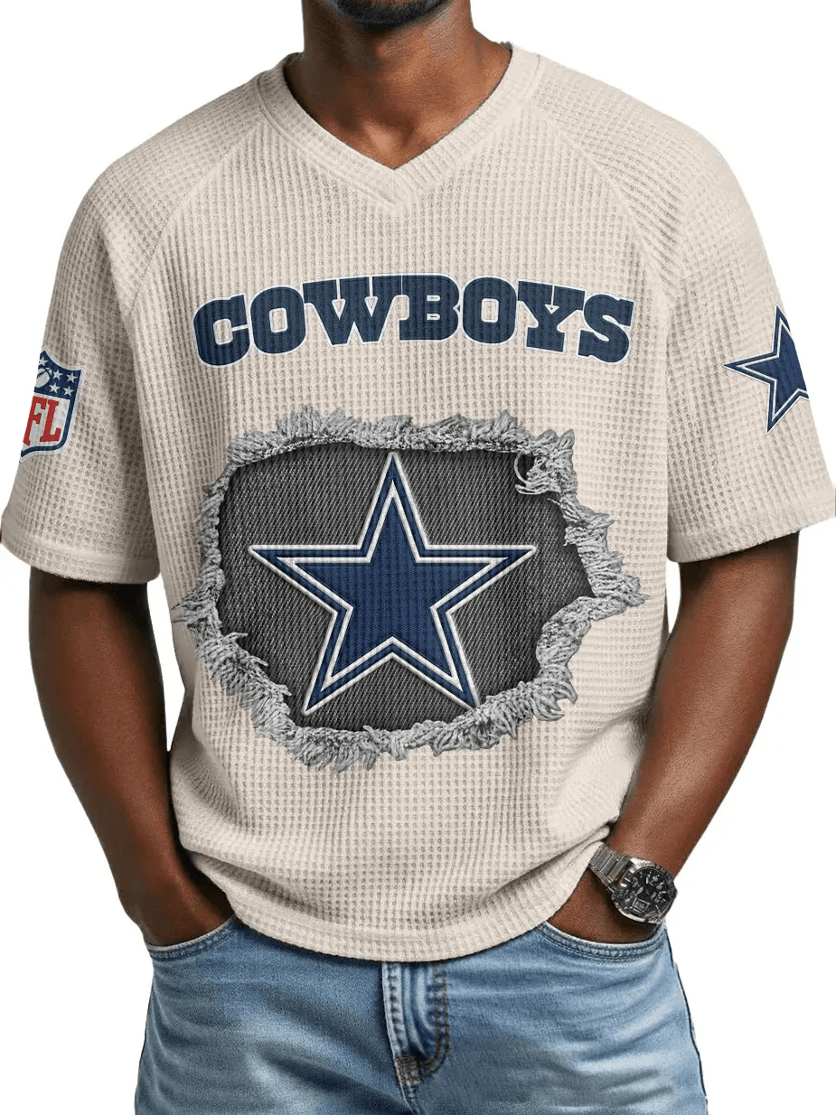 Dallas Cowboys Men’s Waffle V-neck T-shirt PKT6QM