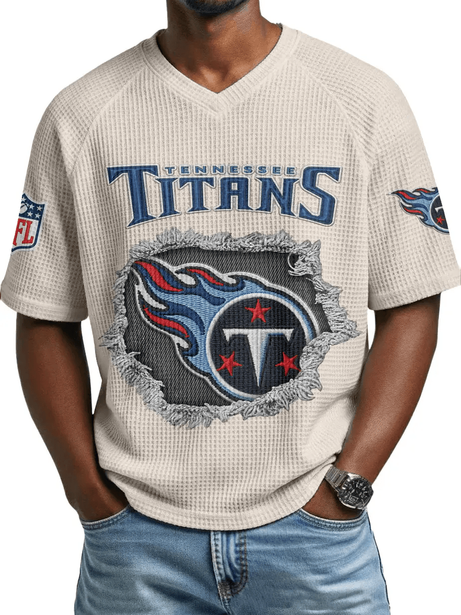 Tennessee Titans Men’s Waffle V-neck T-shirt PK3ZKA