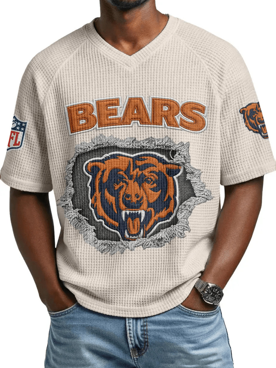 Chicago Bears Men’s Waffle V-neck T-shirt PUTPJQ