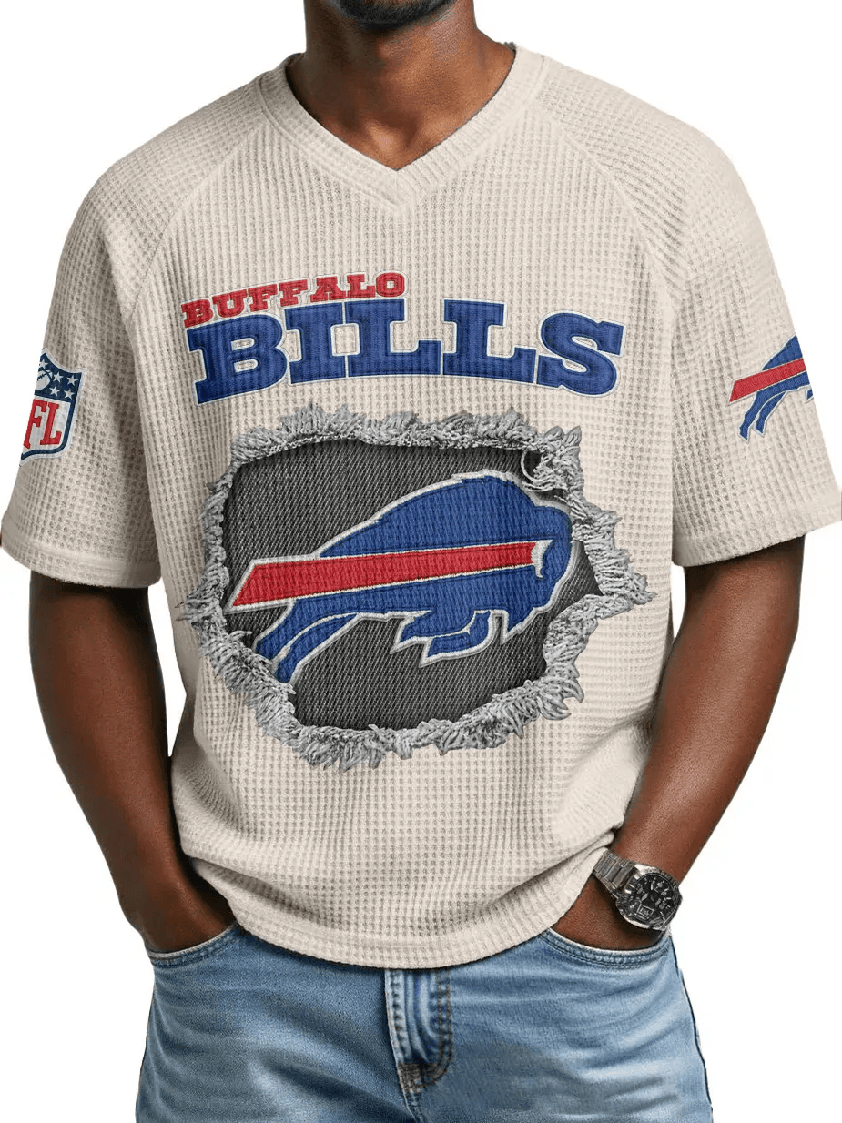 Buffalo Bills Men’s Waffle V-neck T-shirt PKZGDE