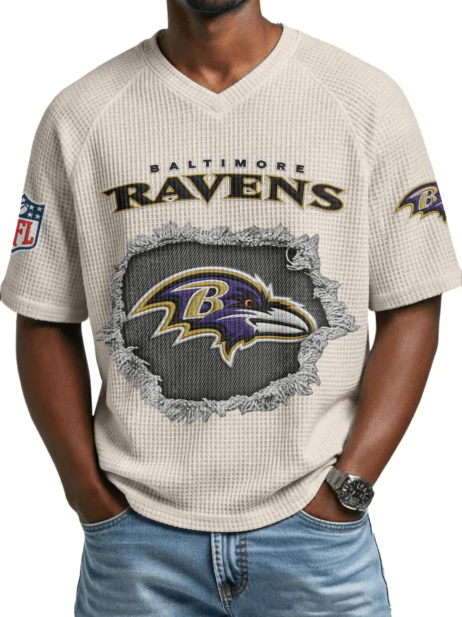 Baltimore Ravens Men’s Waffle V-neck T-shirt PASMPB