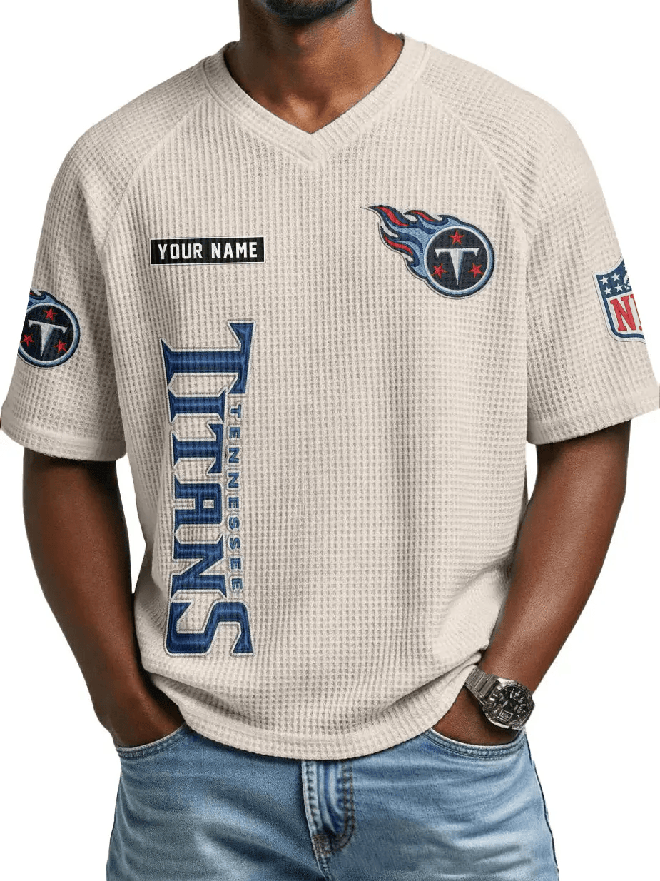 Tennessee Titans Men’s Waffle V-neck T-shirt PHCUDF