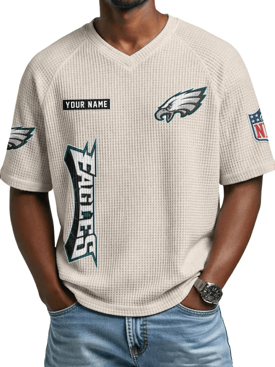 Philadelphia Eagles Men’s Waffle V-neck T-shirt PNJSSU
