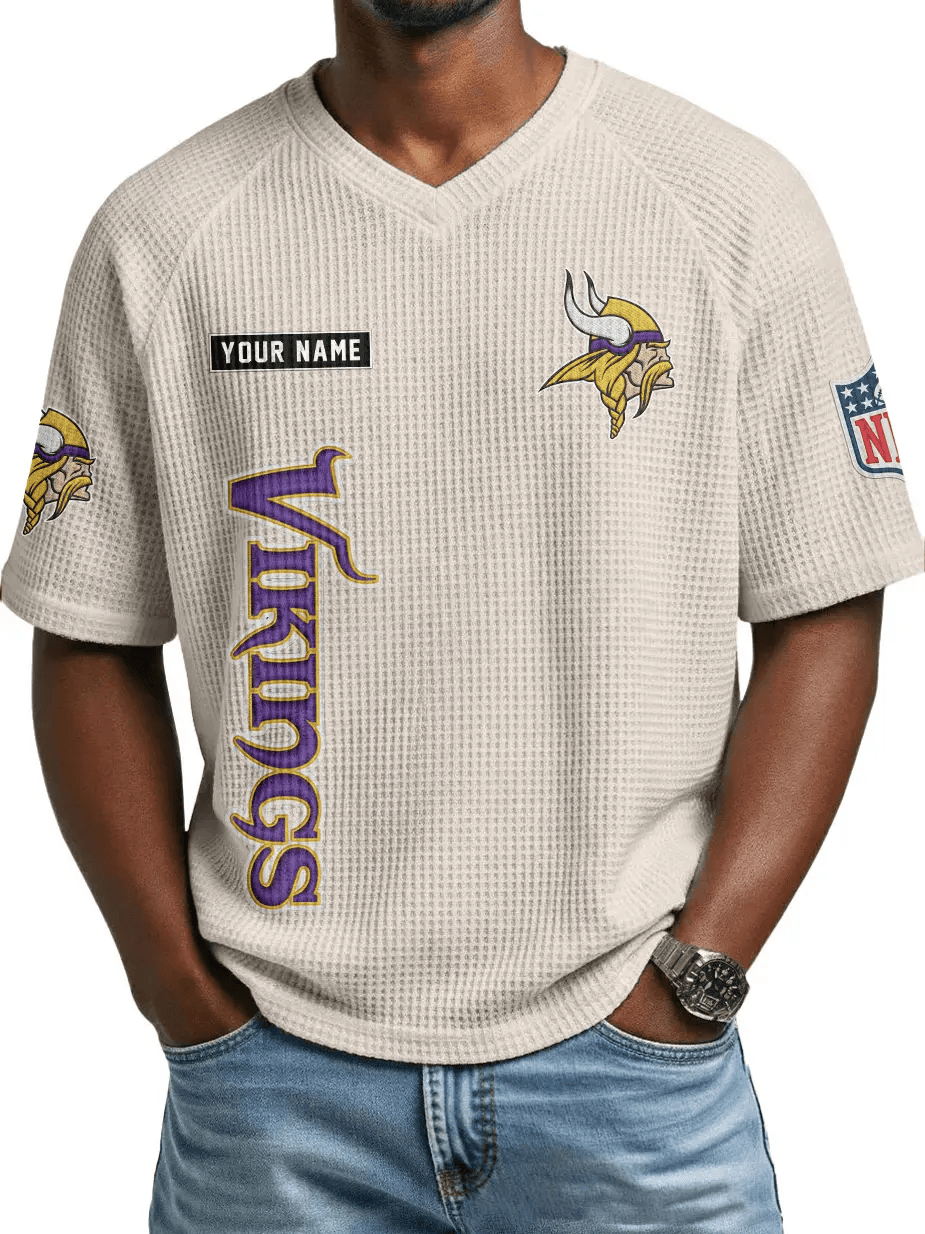 Minnesota Vikings Men’s Waffle V-neck T-shirt P6U6WC