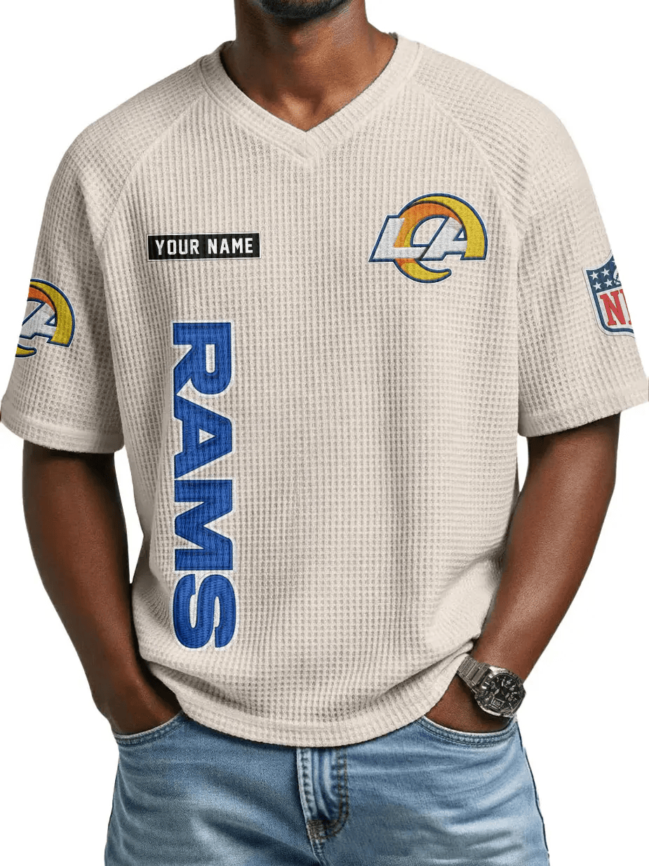 Los Angeles Rams Men’s Waffle V-neck T-shirt P4HK92