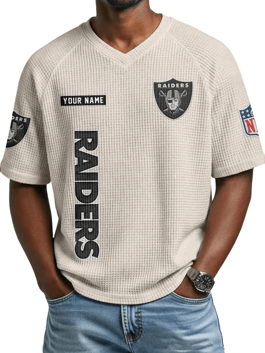 Las Vegas Raiders Men’s Waffle V-neck T-shirt PBXJLP