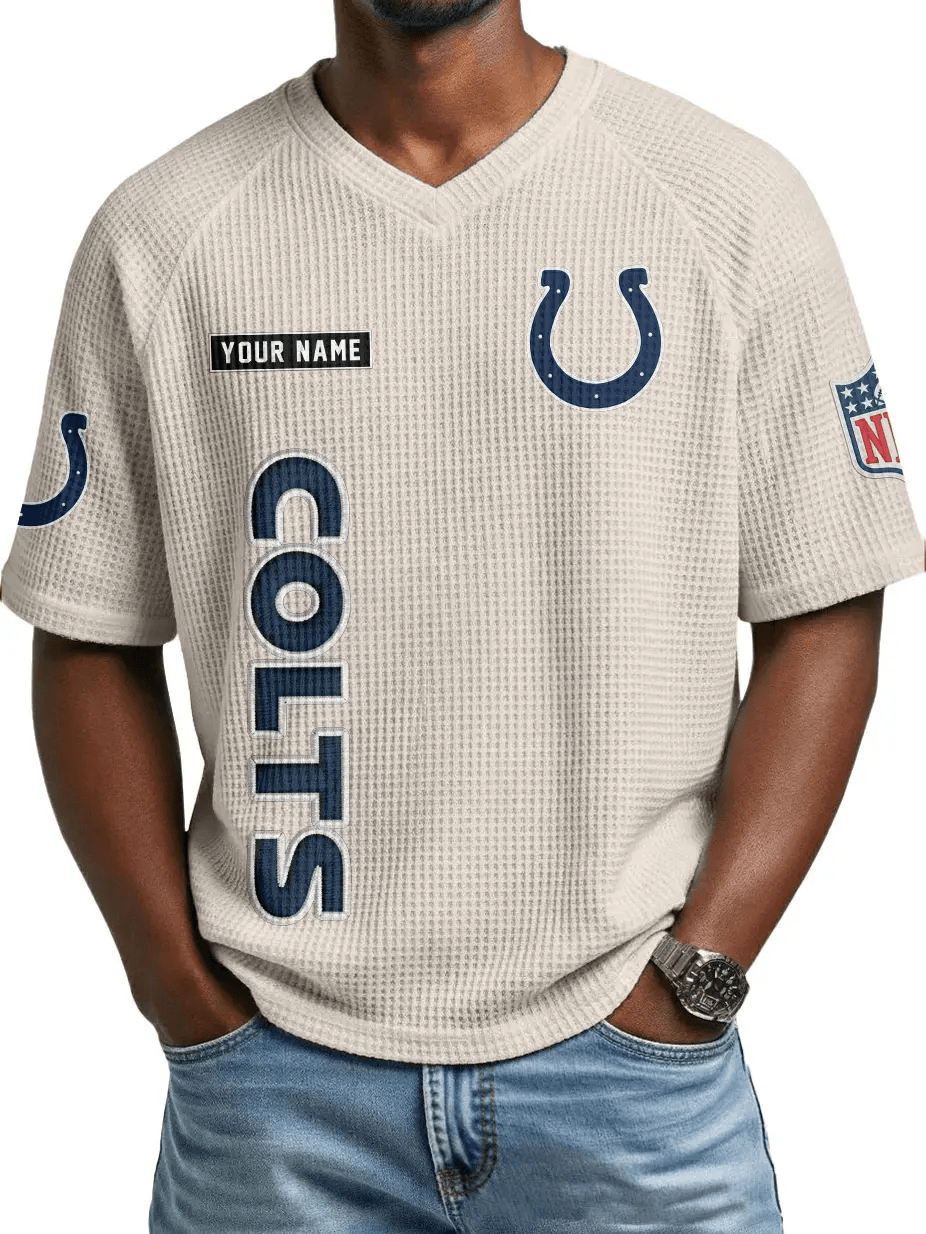 Indianapolis Colts Men’s Waffle V-neck T-shirt PS9M6M