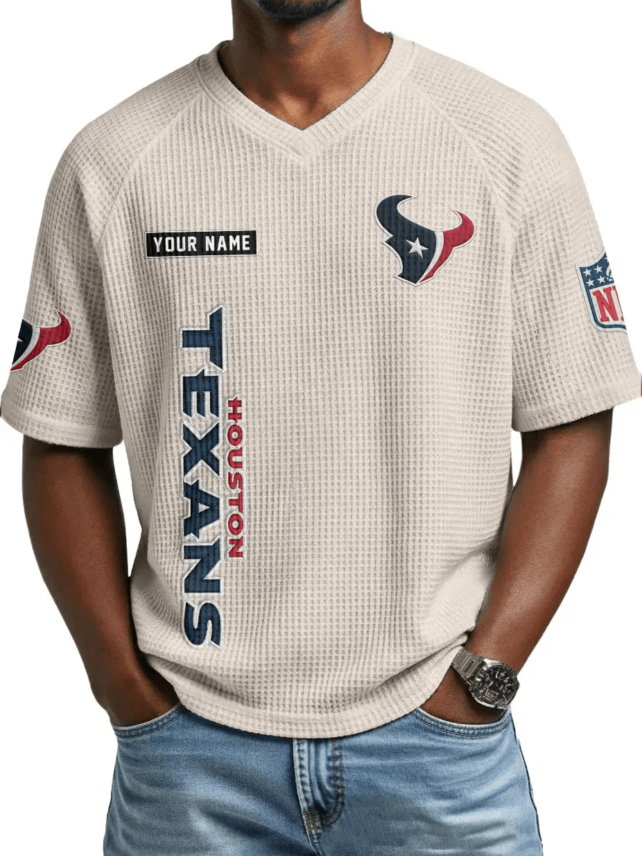 Houston Texans Men’s Waffle V-neck T-shirt PYKE27