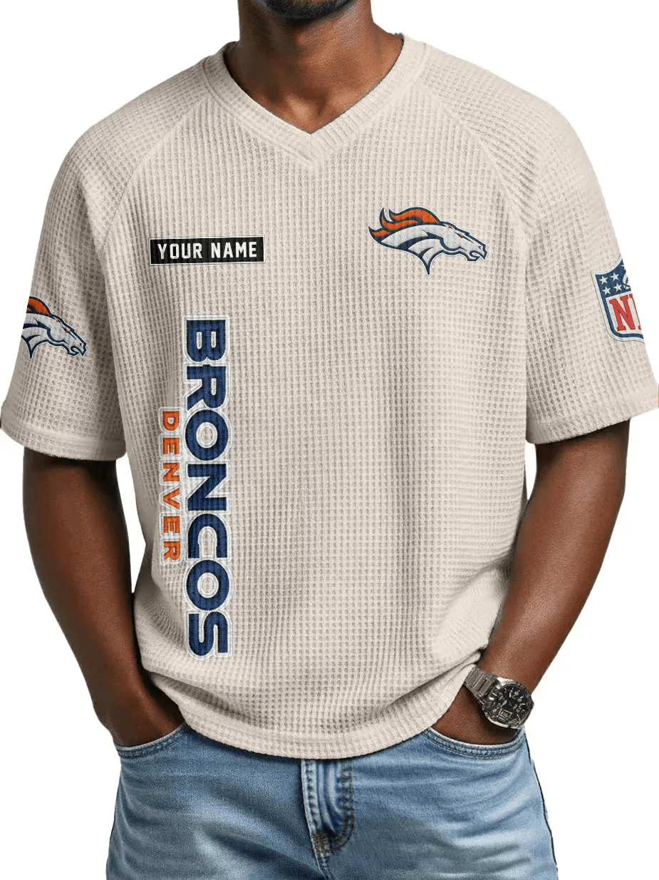 Denver Broncos Men’s Waffle V-neck T-shirt PNYN3Q