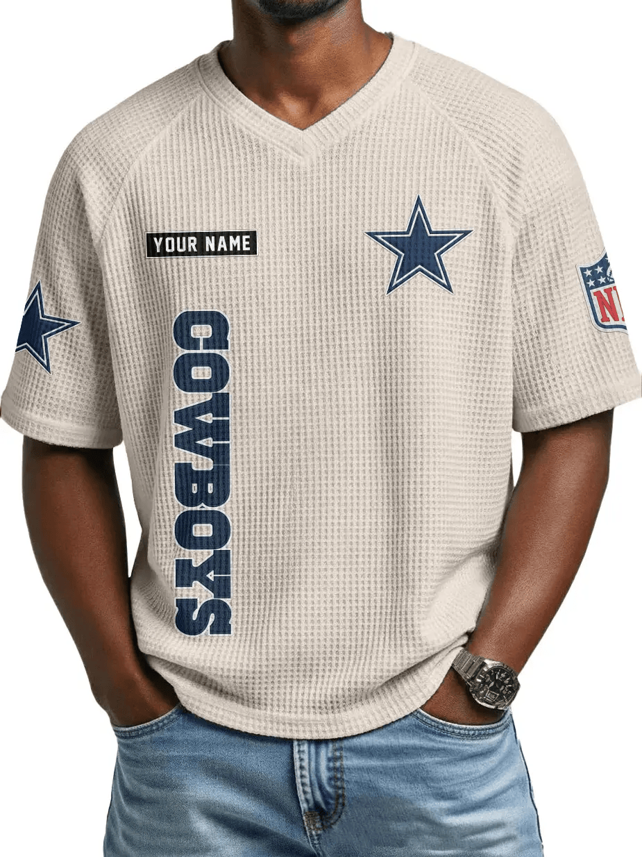 Dallas Cowboys Men’s Waffle V-neck T-shirt P3SQ6H