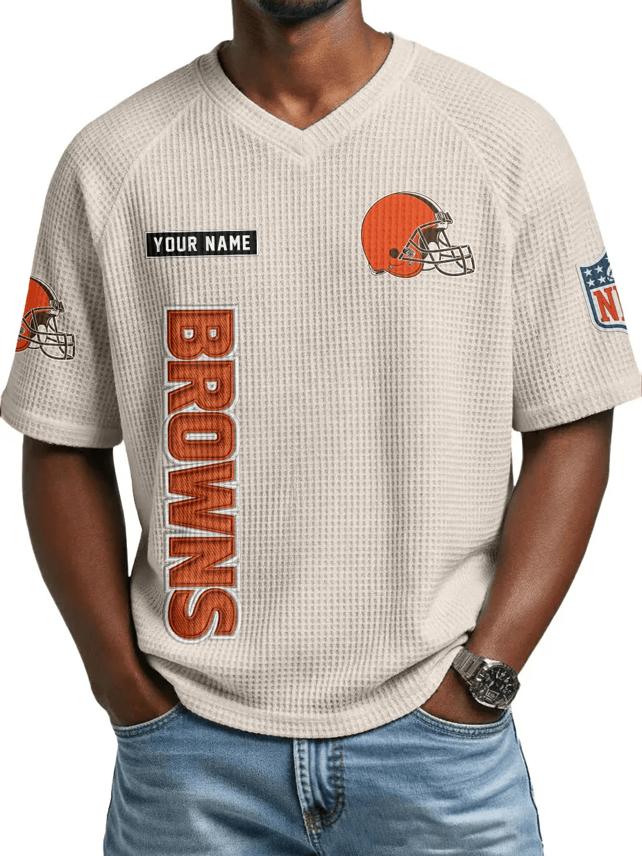 Cleveland Browns Men’s Waffle V-neck T-shirt PFC73X